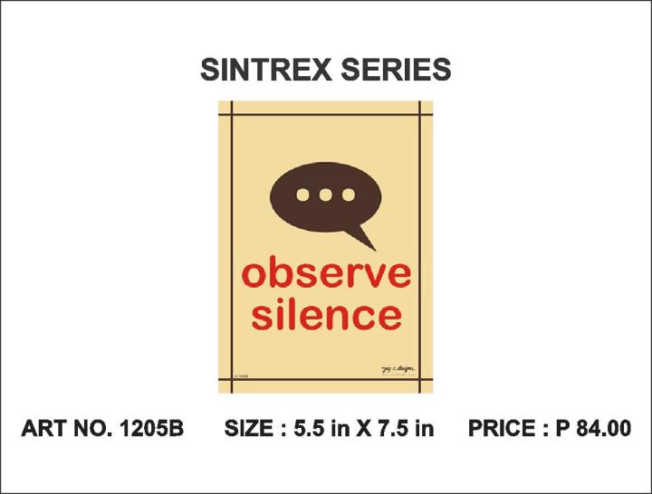 Signage Observe Silence Sign Jay C Designs 1205 Lazada Ph