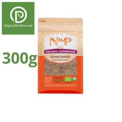 Natural &amp; Premium N&amp;P Organic  ถั่วเลนทิลเขียว ออร์แกนิค ปริมาณ 300 กรัม Organic Green Lentils Beans (300g)