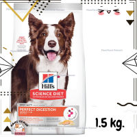 "?Lotใหม่ พร้อมส่งฟรี?  Hills Science Diet Adult Perfect Digestion Salmon, Whole Oats, and Brown Rice Recipe Dog Food สูตรแซลมอน อาหารสุนัข อายุ 1-6 ปี ขนาด 1.5 kg.  ✨ "