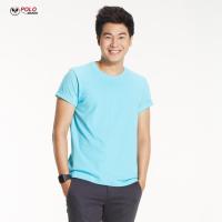 เสื้อยืดทนทาน Cotton ทรงตรง สีฟ้า TS04 - PMKPOLOMAKER