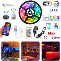 Angella WiFi สมาร์ทเปลี่ยนสี LED Strip Light 30M SMD 2835ไฟ LED เชือกพร้อม APP &amp; รีโมทคอนโทรล RGB เทปโคมไฟสำหรับห้องนอน Christmas Home Kitchen Party และอื่นๆ