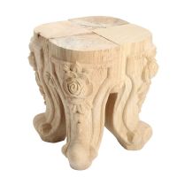 4pcs/set Wood Carved European Style Decoration Sofa Feet TV Cabinet Wardrobe Chairs Home Accessories Furniture Leg Replacement Furniture Protectors Re