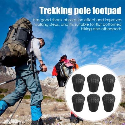 6Pcs/Set Walking Stick Tips Anti-slip Rubber Cane Tips Walking Stick Protective Covers Trekking Hiking Poles Accessory