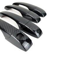 For Dodge Caliber 2007-2010 2011 2012 Carbon Fiber Black ABS Chrome Car Door Handle Cover Trim Stickers Auto Parts Accessories