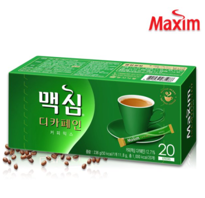 กาแฟเกาหลีสำเร็จรูป korean maxim decaffeinated coffee mix (1 box 20 ซอง)