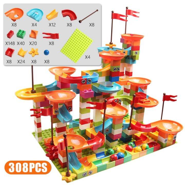 77-308pcs-marble-race-run-big-block-compatible-city-building-blocks-funnel-slide-blocks-diy-big-bricks-toys-for-children-gift