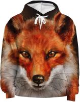 Aesthetic Novelty Hoodies for Unisex,Cool Sweatshirt 3D Animal Printed Slim-fit with Pocket Streetwear Pullover for Athletic