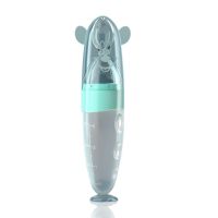 1/2/3 Baby Dispensing Spoon with Stand Home Teething Feeder Bottle Refillable Feeding Dispenser Squeezer Newborn Supplies Bowl Fork Spoon Sets