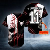 PLstar Cosmos Baseball Jersey Shirt 3d All Over Printed Head Skull Custom You Name Baseball Shirt hip hop Tops Love Skull Gift
