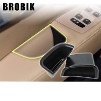 BROBIK For Volvo S90 V90 CC 2017 2018 2pcs Car Door Side Handle Armrest Storage Box ABS plastic Black Direct