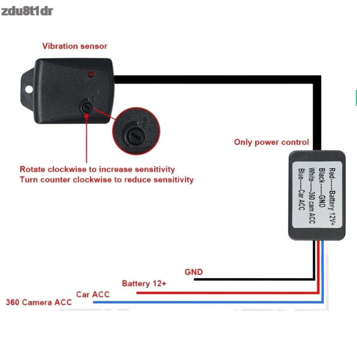 เซ็นเซอร์ป้องกันการโจรกรรมอเนกประสงค์สำหรับรถยนต์-zdu8t1dr-อุปกรณ์ตรวจจับพาโนรามาสัญญาณเตือนจับแรงสั่นสะเทือนสามารถปรับได้