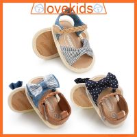 COD SDFERTGRTYTYUYU LOK01070 READY Canvas Bowknot Kids Girls Sandals Moccasins First Walker Baby Shoes 0-18M