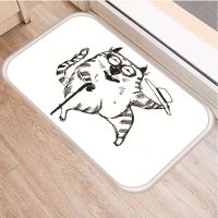 40x60cm Cute Cat Pattern Floor Mat Anti-Slip Black White Carpet Doormat Indoor Kitchen Bathroom Living Room Door Mat Rugs