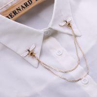 Cute Bee Vintage Brooches Pins Animal Alloy Metal Chain Brooch Broches Man Suit Shirt Collar Tassel Lapel Pin Women Jewelry Gift