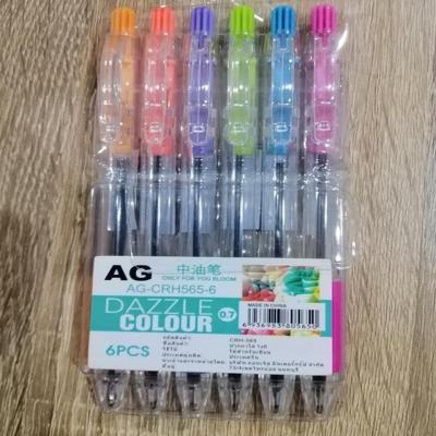 ส่งฟรี !! ปากกา ปากกาน้ำเงิน แพ็คละ 6 ด้าม  คละสี ขายครึ่งโหล (6แพ็ค) ราคาถูก