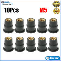 10Pcs Universal M5ยางถั่วการสั่นสะเทือนDamperแผงยึด5มม.สำหรับรถจักรยานยนต์กระจกตัวถังรถ