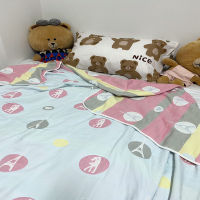 Cotton Blanket ขนาด 6ฟุต ทอลายทั้งผืน 2 ด้าน ผ้าห่มสาลู 6ชั้น Cotton100%