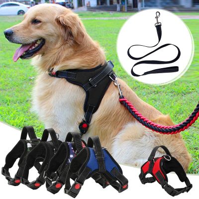 Reflective Harness Adjustable Durable Traction Rope for Large Dog Bite Resist Pet Harness Big Dog Harness Pechera Para Perro Collars