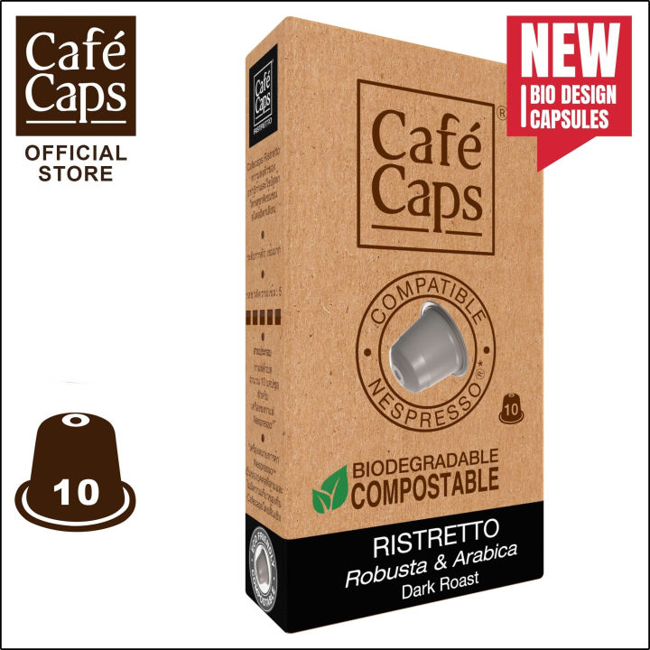 cafecaps-แคปซูลกาแฟ-nespresso-compatible-ristretto-1-กล่อง-x10-แคปซูล-กาแฟคั่วเข้ม-สไตล์อิตาเลียน-ผลิตจากเมล็ดกาแฟอาราบิก้าและโรบัสต้า-แคปซูลกาแฟใช้ได้กับเครื่อง-nespresso-เท่านั้น