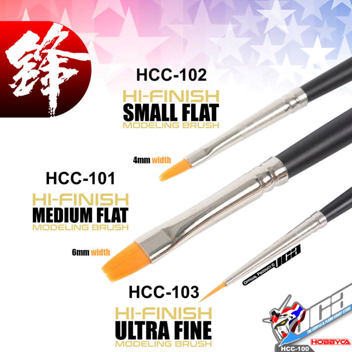 hobbyca-hcc-100-high-finish-hf-paint-plastic-model-brush-3-pcs-set-พู่กันทามิย่าละเอียดสูง-โมเดลกันดั้มกันพลา-vca-gundam