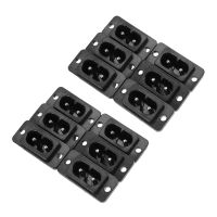 ▥ Black 2 Pin IEC320 C8 Screw Mount Inlet Plug Socket AC 250V 2.5A 12 Pcs