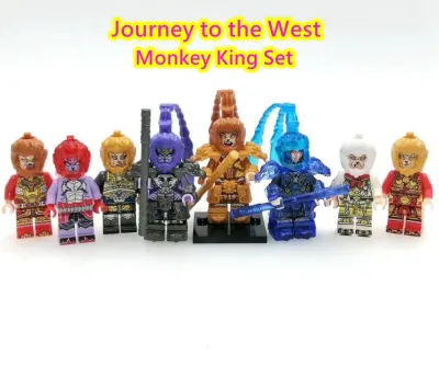 เดินทางไปยังราชาลิงตะวันตกชุดของขวัญวันเกิดชุดบล็อกตัวต่อของเล่นเพื่อพัฒนาการสำหรับเด็ก DIY อิฐรูปปั้นขนาดเล็กภาพยนตร์