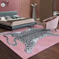 Pink Fluffy Carpets For Living Room Leopard Carpet Soft Bedroom Carpet Nordic Plush Carpet Hair Baby Rugs Furry Babi Play Mat