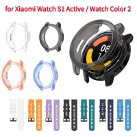 For Xiaomi Watch Color 2 Screen Glass Protector Case TPU Cover Case for Xiaomi Watch S1 Active Watch Protective Bumper Cover Barware