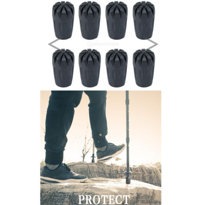 LazaraLife 8ชิ้นยางหัวสำหรับเปลี่ยนไม้ค้ำเดินป่าการเดินการเดินป่าถุงใส่อุปกรณ์สกี