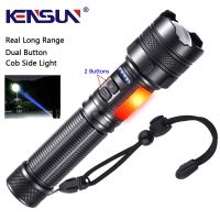 Most Powerful Long Shot LED Flashlight COB Side Light Dual Button Tactical Torch 21700 Rechargeable Waterproof Magnet Lantern Rechargeable  Flashlight