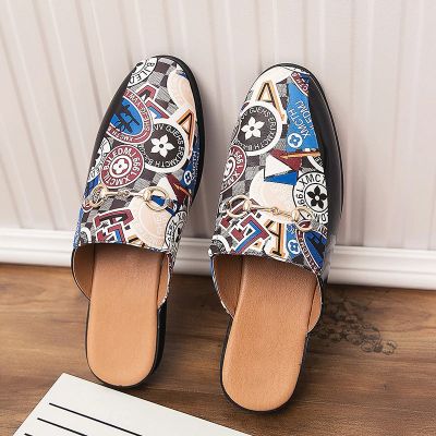 Ready Stock New Summer Men Causal Half Slippers Slip On Split Leather Men S Soft Leather Slides