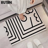 【PPQ Home Life Museum】 RUTBN Quick Absorbent Bath Mat Non Slip Foot Mat สำหรับ WC Home Quick Dry พรมห้องน้ำห้องอาบน้ำพรมเช็ดเท้าชุดอุปกรณ์ห้องน้ำ