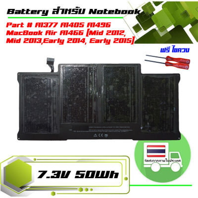แบตเตอรี่ battery (เกรด Original) สำหรับรุ่น A1369 (Late 2010 Mid 2011-2013 Early 2014) , A1466 , part # A1377 A1405 A1496