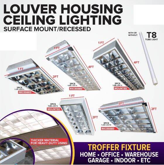 EASYLITE BIGLITE T8 Louver Housing with LED Tube Light High Quality