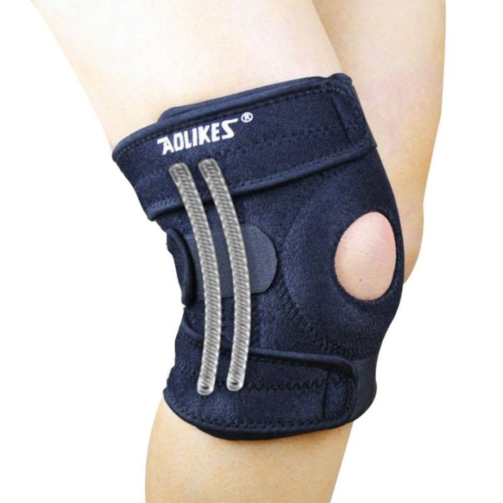 1pc-knee-adjustable-sports-leg-support-brace-wrap-protector-pads-sleeve-cap-patella-guard-spring-bars