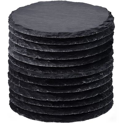 Blackstone Beverage Coaster Slate Drink Coasters with Scratch Resistant Bottom for Bar Kitchen Families