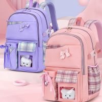 【LZ】▫◕  Bowknot Schoolbag para adolescentes mochila ortopédica de alta capacidade sacolas escolares dos desenhos animados mochila tamanho 2 moda nova 2023