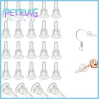 PETIBAG 100pcs ซิลิโคนทำจากซิลิโคน ต่างหูหลังต่างหู ฝาครอบเต็มรูปแบบ 10x6mm จุกปิดต่างหูด้านหลัง อุปกรณ์เครื่องประดับอัญมณี นุ่มนุ่มๆ ชิ้นส่วนทดแทนทดแทน สำหรับต่างหูตะขอกระดุม