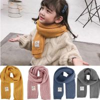 130cm Kids Autumn Winter Warm Scarf Multicolor Boys Girls Wool Knitting Scarf Children Simple Popular All-Match Scarves Korean Ins Style Fashion Windproof Neck Wraps