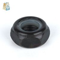 50Pcs DIN985 M3 M4 M5 M6 M8 Black Carbon Steel Nylon Self-locking Hex Nuts Locknut Slip Lock Nut Nails  Screws Fasteners