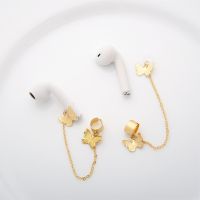 สร้างสรรค์สำหรับ Airpods โซ่ป้องกันการสูญหายแฟชั่นน่ารักนักบินอวกาศต่างหูแบบหนีบหูสำหรับผู้หญิงเครื่องประดับหูอุปกรณ์เสริมชุดหูฟังบลูทูธ