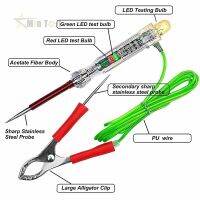 LED Circuit Tester 6-24V Test Light With Dual Probes 47 Inch Antifreeze Wire Alligator Clip for Car Repair Tool