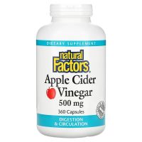 Natural Factors น้ำส้มสายชูแอปเปิ้ลไซเดอร์500มก. 360แคปซูล