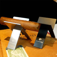 Cohiba Metal Foldable Cigare Holder with Leather Case Travel Ciger Ashtray Display Stand Tobaco Cigarr Rack Smking Accessories