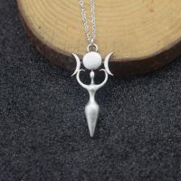 Wiccan Goddess Moon Pendant Necklace Witchcraft Fashion Jewelry for Women