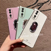 เคสโทรศัพท์ Honor 90 Lite Honor90 Lite 5G 4G เคส ปลอก ข้อเสนอสุดฮอต ดีไซน์ใหม่ สีลูกกวาด ปลอกซิลิโคนอ่อนไฟฟ้าพร้อม Rhinestones ที่ใส่กระจกแต่งหน้า Case 2023