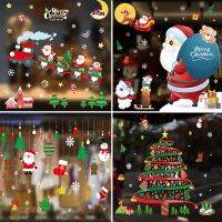 2023 New Year Christmas Santa Claus Window Stickers Merry Christmas Decorations for Home Natal 2022 Xmas Ornaments Navidad Gifts