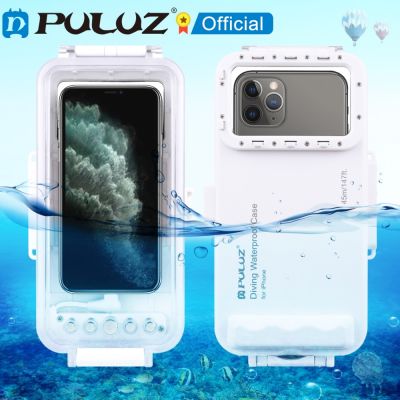 PULUZ เคสเคสโทรศัพท์กันน้ำกันน้ำสำหรับดำน้ำ,ถ่ายภาพวิดีโอได้ขนาด45ม. สำหรับ/กาแลคซี/กับ OTG