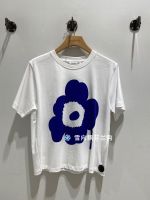 Marimekko Vaikutus Unikko แขนสั้นดอกไม้เดี่ยวเสื้อยืดผ้าฝ้าย2สี