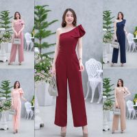 Maya-fashion เสื้อผ้าแฟชั่น Jumpsuit สีชมพู โอรส แดง กรม ครีม พร้อมส่ง